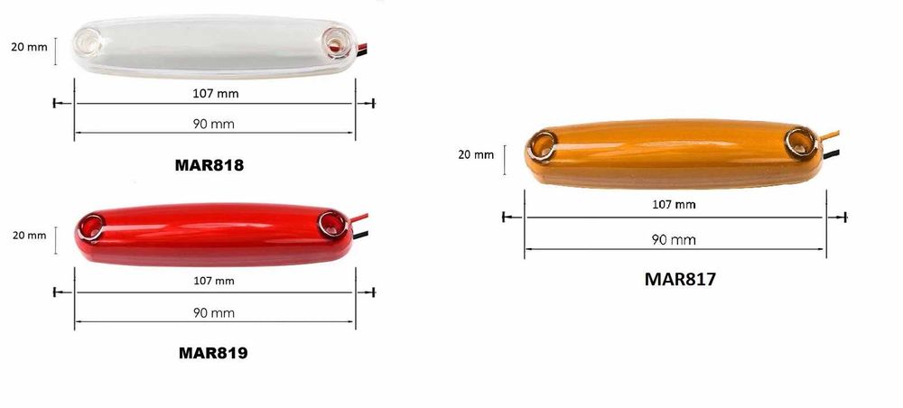 LED Светодиоден Габарит Неон Ефект Маркер Токос 12V-24V, 107 мм