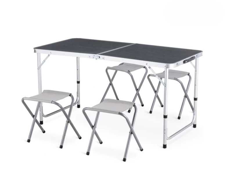 Сгъваема къмпинг маса с 4 стола 60 х 120 см