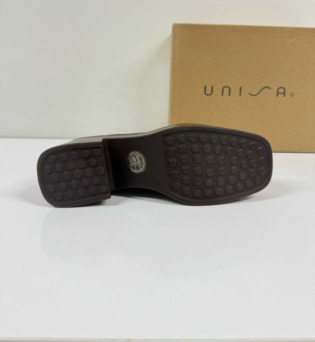 Unisa Green Dark Loafers Leather