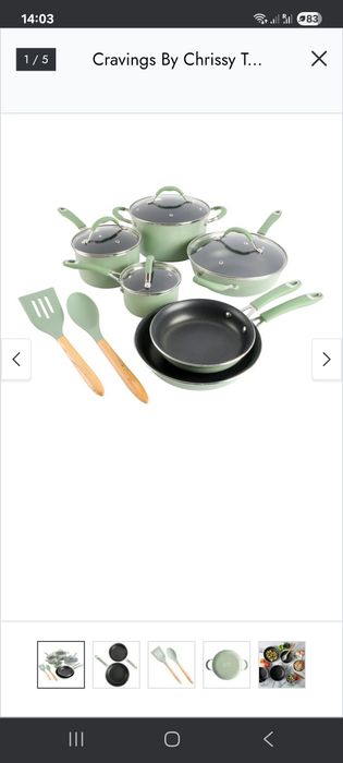 Set oale din aluminiu non stick Chrissy Teigen verde fistic