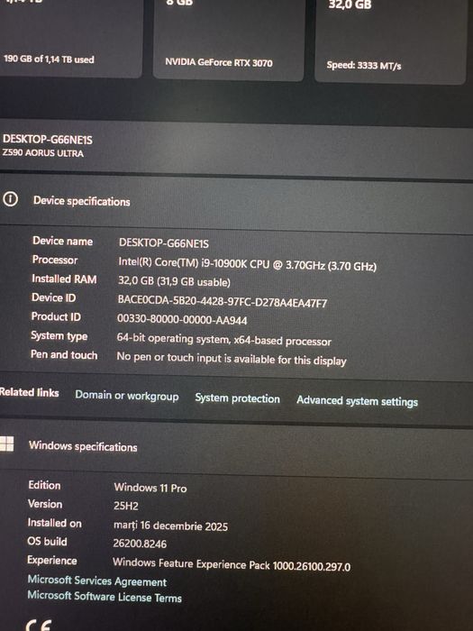 Pc gaming intel i9- 10900k