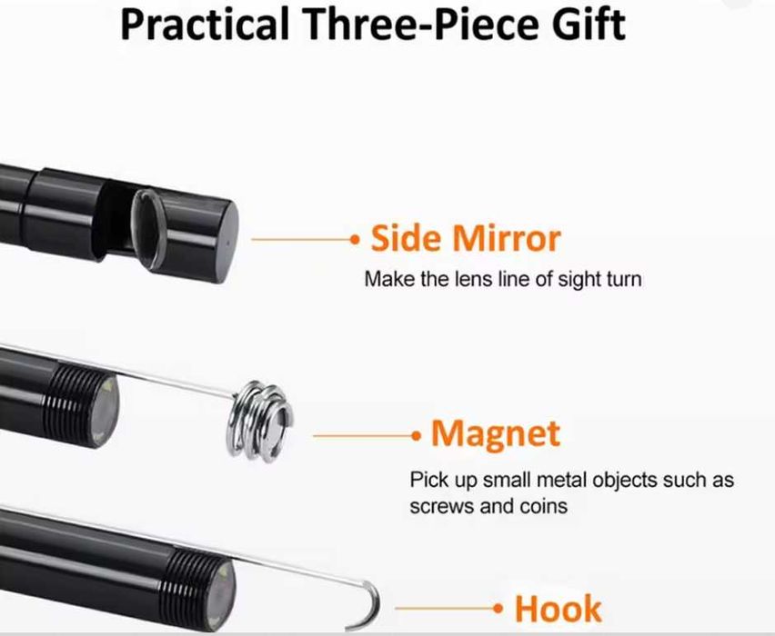 Ендоскопска камера IP67, инспекционна, дължина 2м, Android USB-C