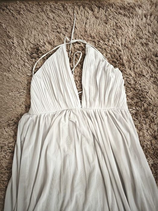 Дамска дълга сива рокля