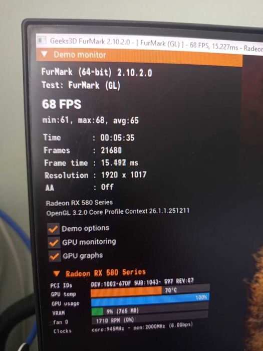 Видеокарта ASUS RX580/8Гб