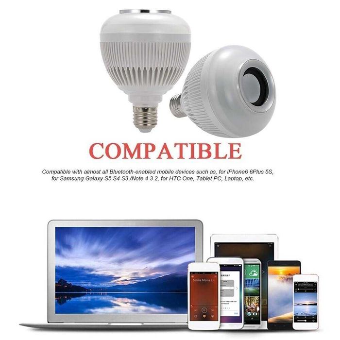 Топ хит Диско Блутуд Bluetooth лампа колона крушка цвят музика лед RGB