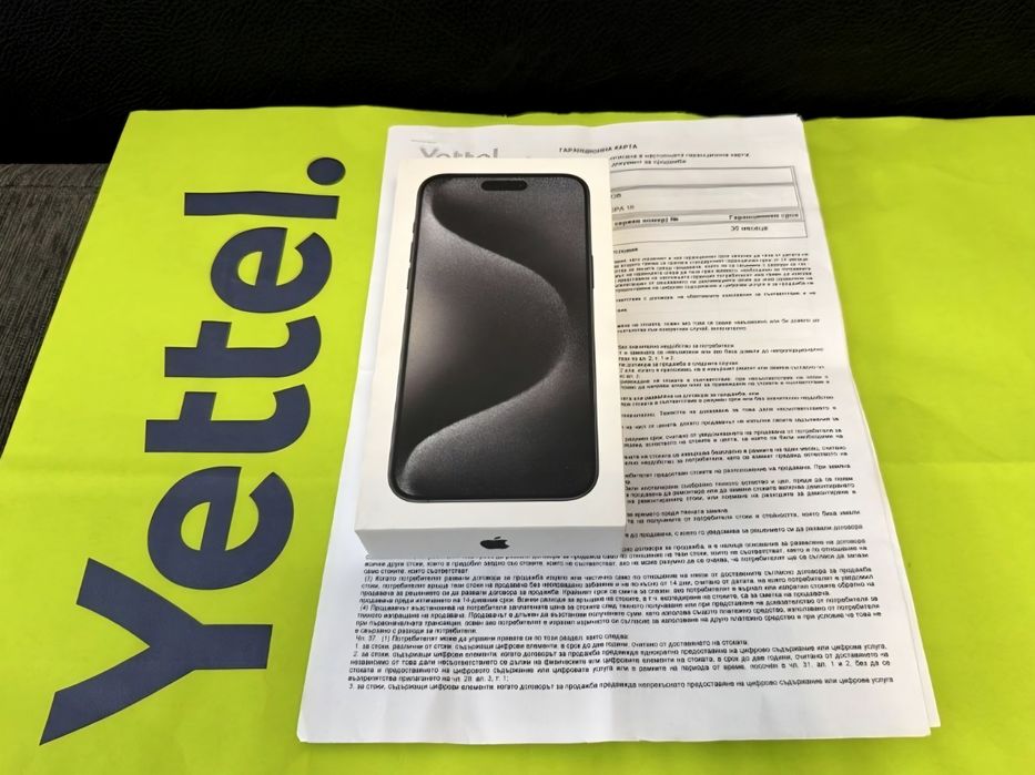 КАТО НОВ 512GB iPhone 15 Pro Max Гаранция Yettel 2025г. Black