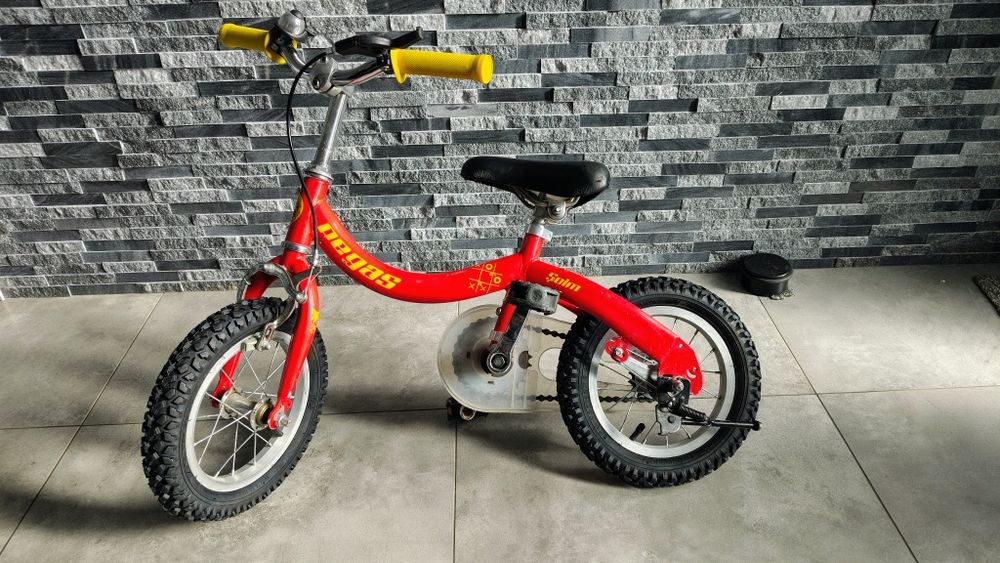 Bicicleta Pegas Soim 2in1 pentru copii, 12", Rosu