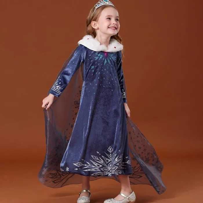 Rochie rochita Elsa Frozen NOUA fulg de nea 345 6 7 8 9 10 ani