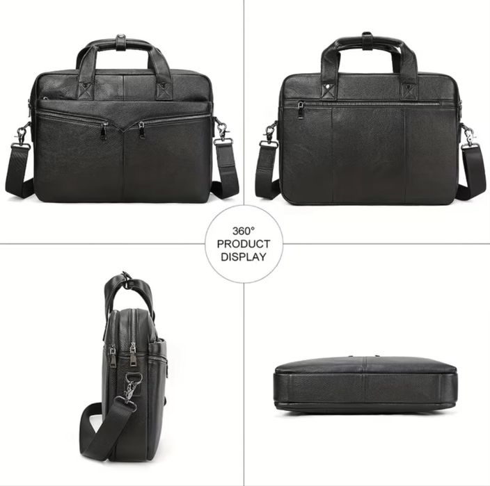 Мъжка луксозна офис чанта за лаптоп 15”/Бизнес куфарче от естест.кожа!