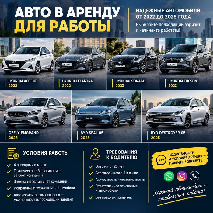 Ищешь авто для работы в такси в аренду? Тогда тебе к нам. Аренда авто