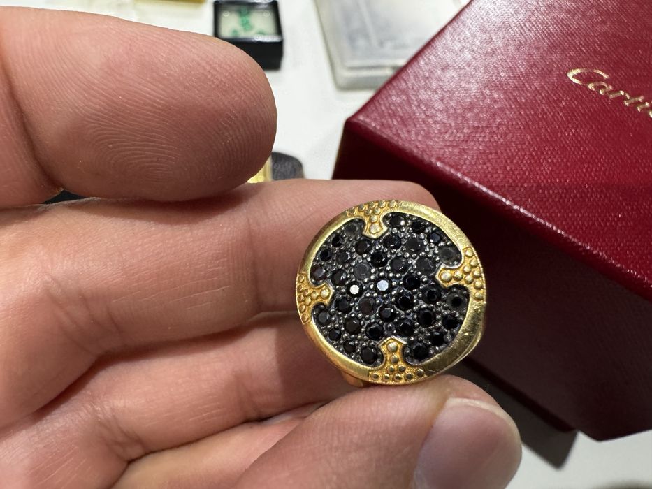 Обеци , 925, позлатени с 18к злато