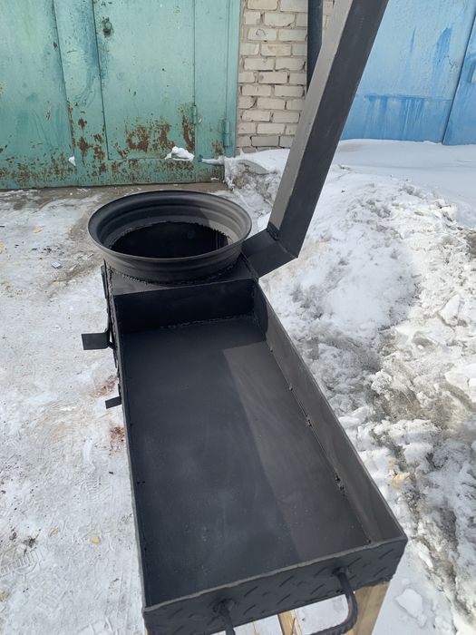 Мангал с печью под казан