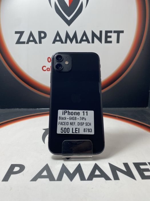 ZAP AMANET Vitan - iPhone 11 - 128GB - Black - 74% baterie - faceid nefunctional