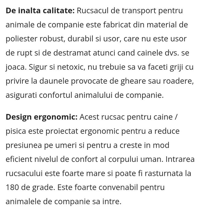 Ruscac transport animale de companie,  Nou, pana la 15kg