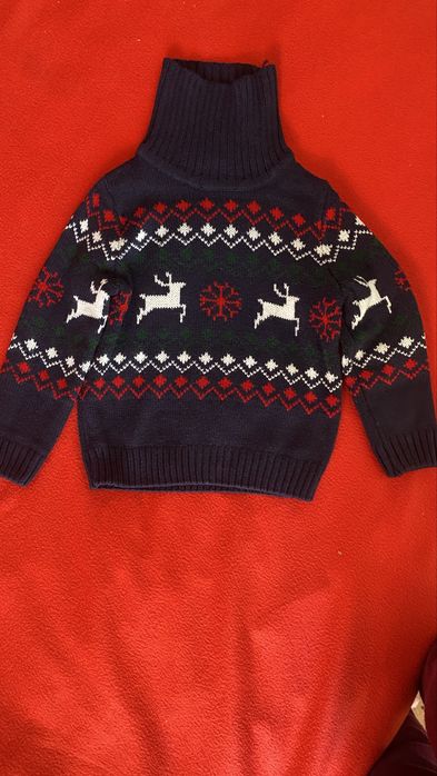 Bluza groasa cu model de craciun pentru copii de 4 ani
