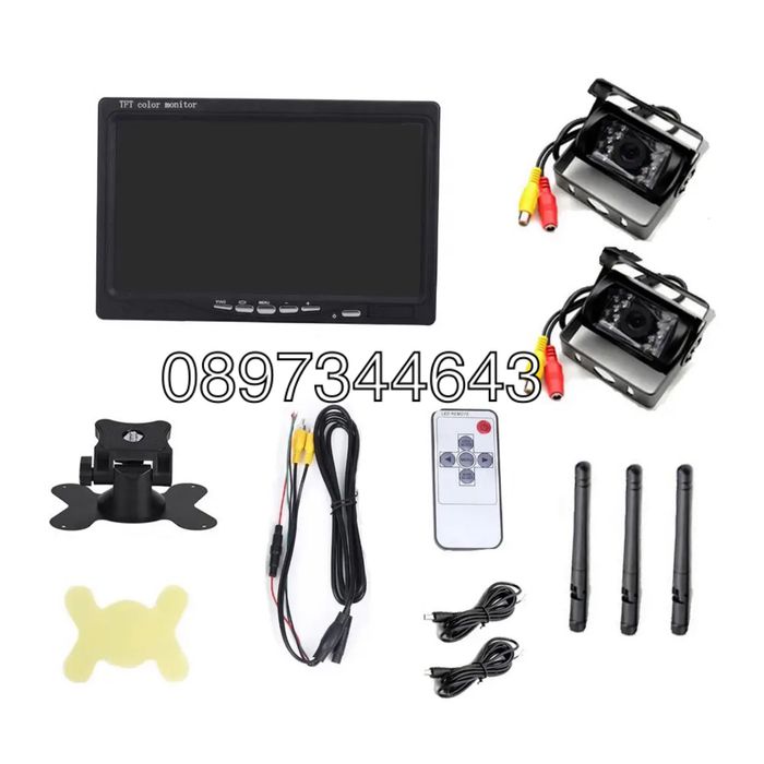 Комплект система за паркиране с 7 инчов монитор и две камери