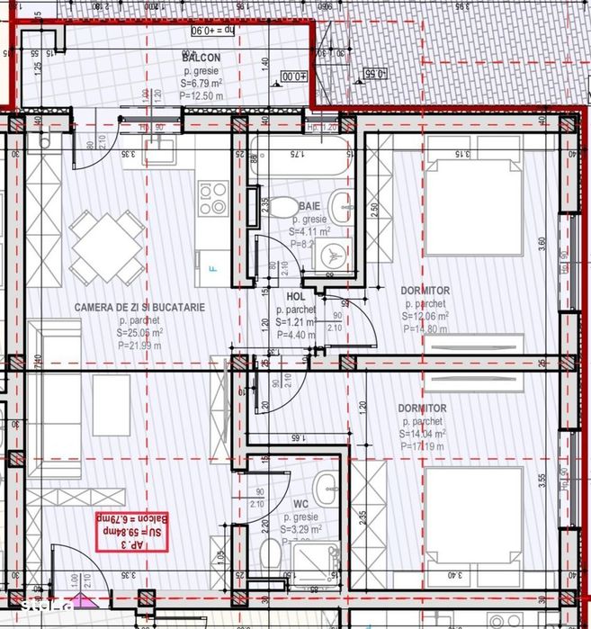 Apartament 3 camere, 2 bai - Zona Unirii, Selimbar