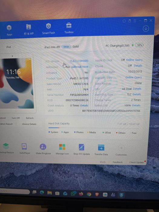 Defect pt piese ipad mini 4