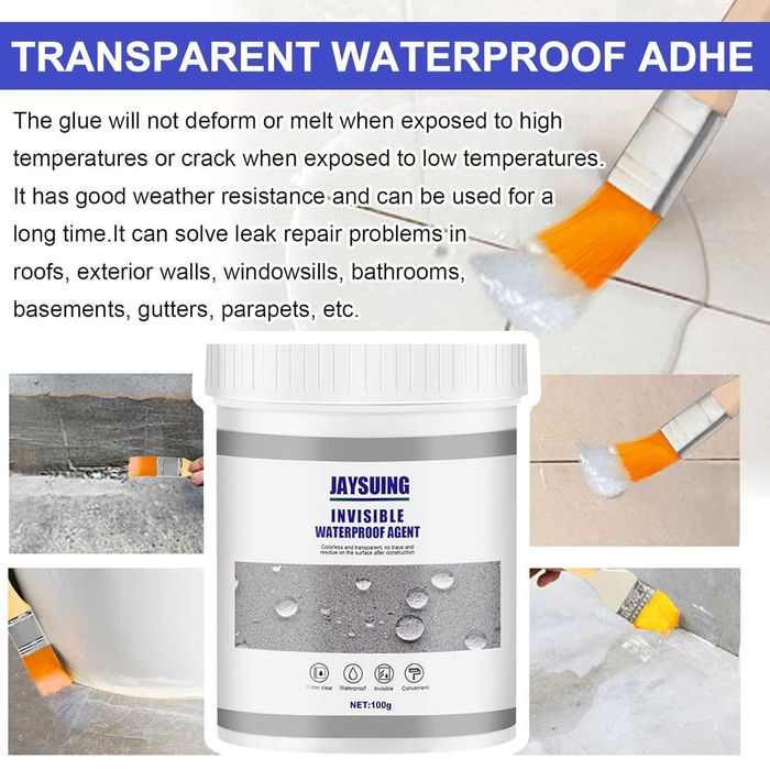 Водоустойчиво прозрачно лепило против течове, Уплътнител