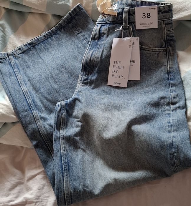 Дънки широки/ Чарстон /висока талия