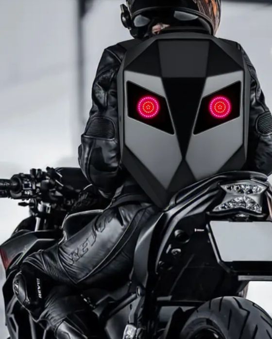 Rucsac moto extensibil casca  led cu afisaj ,produs nou,husa48x33