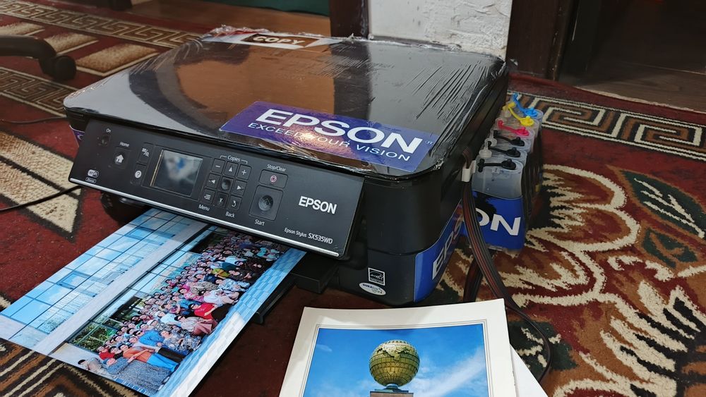 Epson 535 yangi 6 ta rangli KOPIYA_SKANNERLI dyuzi 100% Idialni WiFili