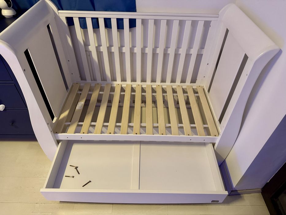Pătuț Bebe ALB (Nou) Tutti Bambini Katie Sleigh Mini + Sertar, Sector 3