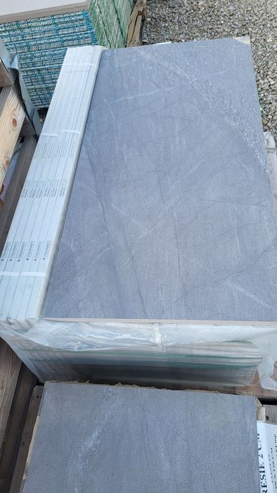 Gresie grosime  2 cm 60x120 Gri aspect piatra, pentru exterior