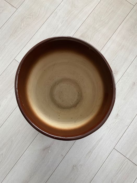 голяма керамична саксия ф 38см подложка за поливане ф30