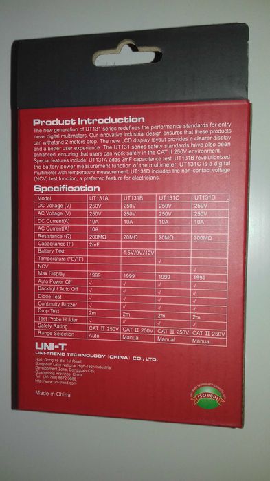 Vând multimetru UNI-T UT131C