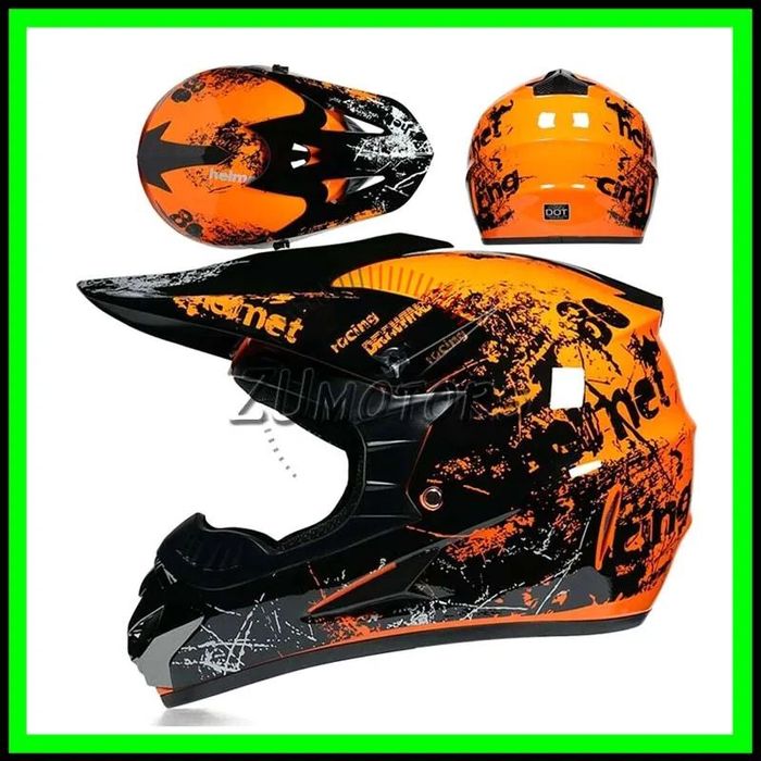 Casca Moto Atv Cross Enduro Downhill - M / L / XL - Portocaliu
