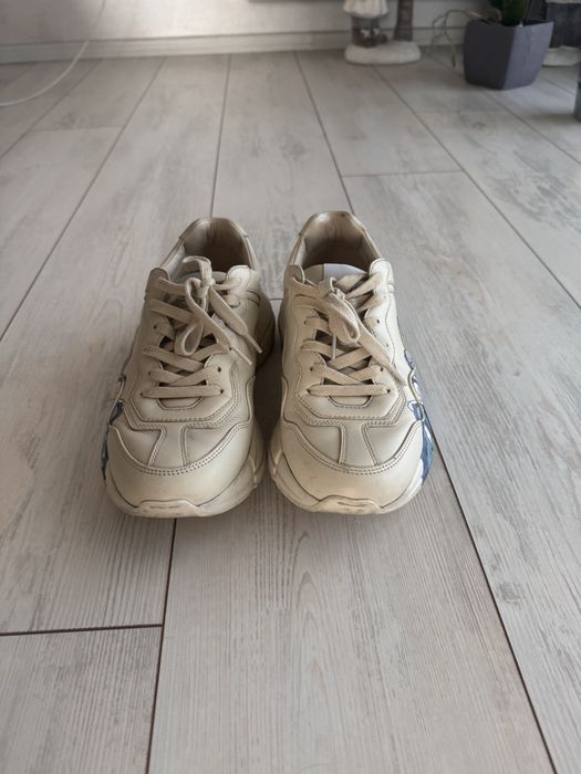 Adidasi Gucci Cream Leather Chunky Waves