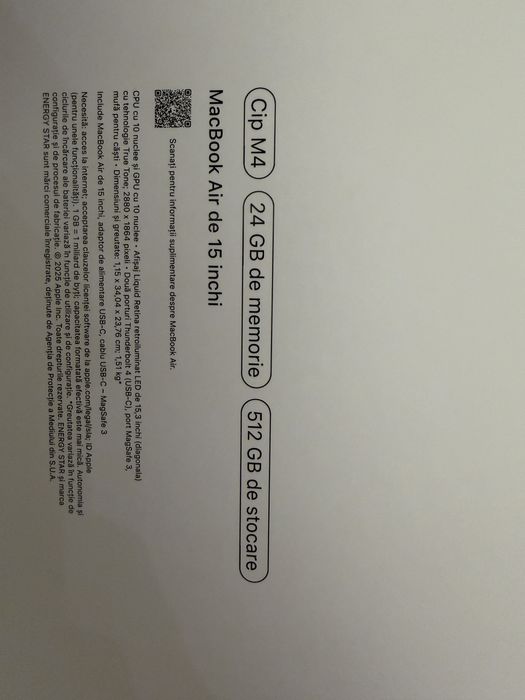 Apple MacBook Air 15” M4 Sky Blue  –  24GB RAM / 512GB SSD – CA NOU