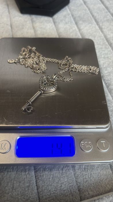 Сребърно колие Pandora 925  ключ сърце