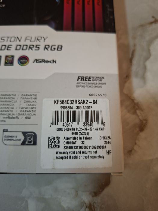 RAM 64GB DDR5 6400mhz Kingston Renegade