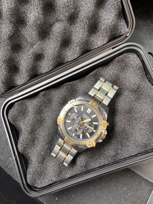 Ceas Fossil Argintiu cu auriu