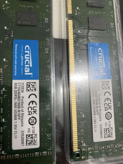 SIGILAT Kit Memorii Crucial 16GB (2x8GB) DDR3 1600 MHz CL11