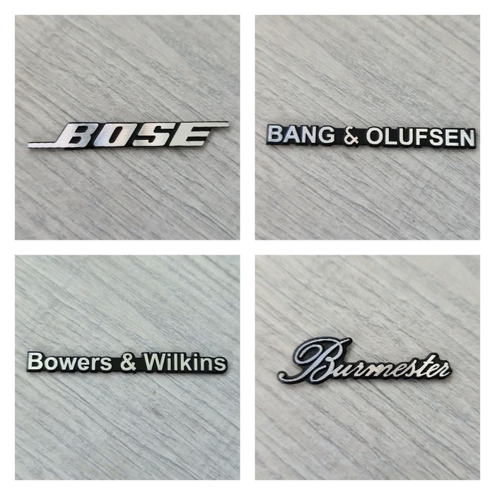 4-Embleme-Bose-Bang&Olufsen-Bowers&Wilkins-Burmester-Audi-Bmw-Mercedes