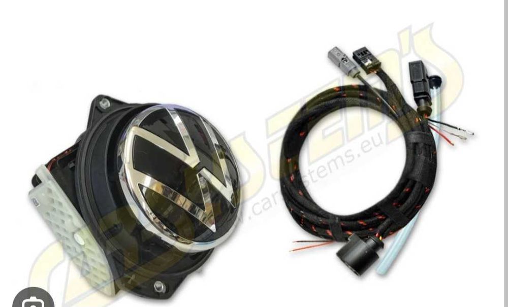 Чисто нова Задна камера емблема оригинална VW + кабели PASSAT B8 GOLF