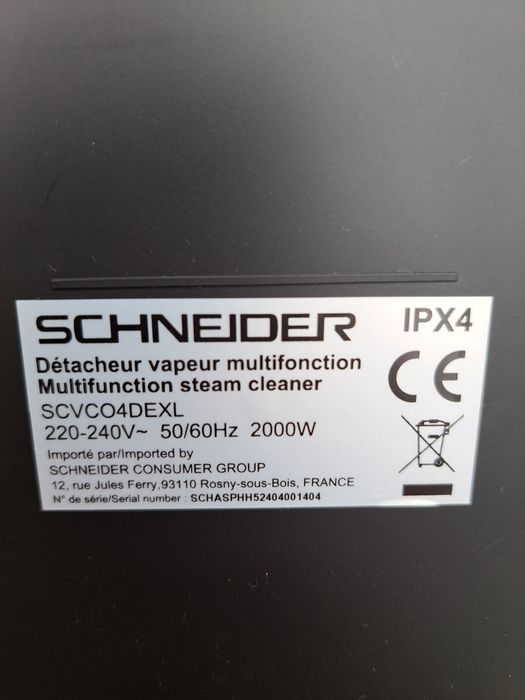 Aparat de curatat cu abur Schneider XL, 2000 W, 1.6 L Cod: SCVC04DEXL