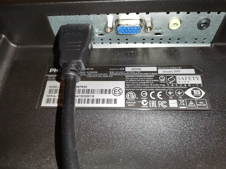 Монитор Philips 23" LED 1920x1080, HDMI & VGA (233V5QHABP)