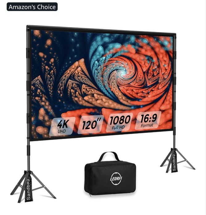 Ecran de proiectie portabil 120 inch cu trepied si geanta de transport