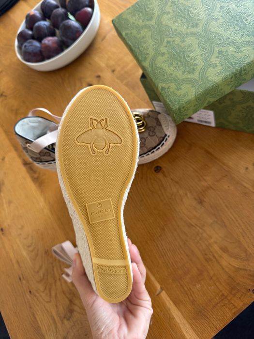Gucci дамски сандал еспадрили платформа wedge sandal