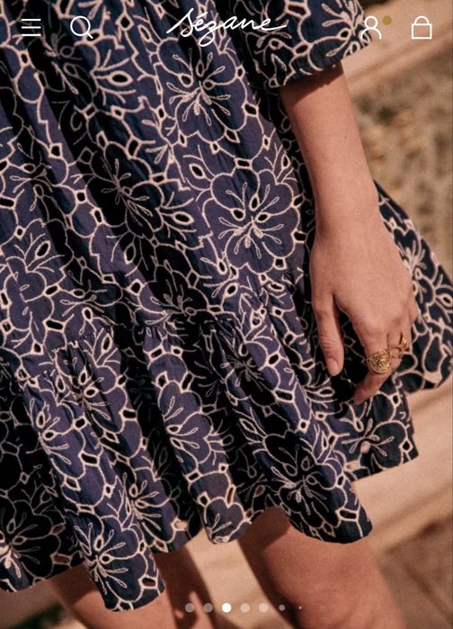 Sezane &Other stories мини рокля с бродерия, миди кадифе с цветя