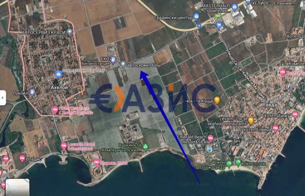 Урбанизиран Парцел за курортно застрояване, 7653 кв. м, Ахелой,