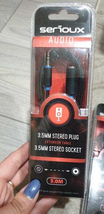 Cablu audio prelungitor Serioux Jack 3.5mm Mama - Jack 3.5mm Tata