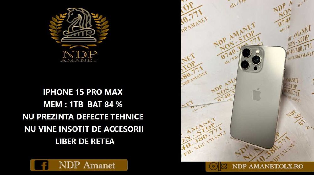 NDP Amanet Calea Mosilor 298 IPHONE 15 PRO MAX  (51628)