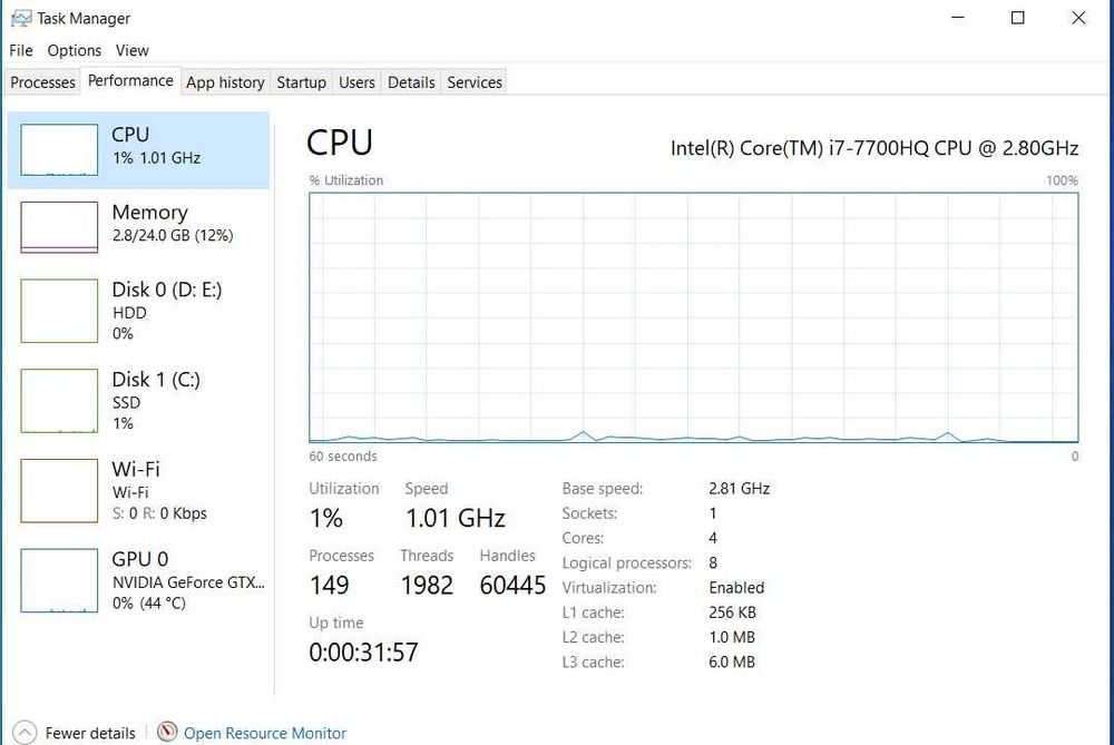 ASUS FX502VM i7-7700 24GB Ram Geforce 1060 1TB SSD 1 TB HARD