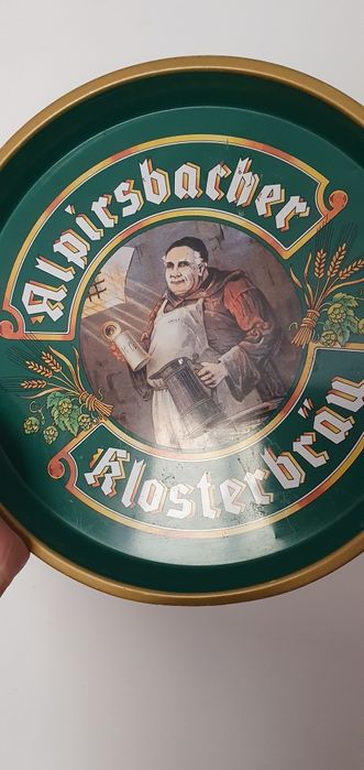 Tava metalica pentru servire bere Alpirsbacher Klosterbräu