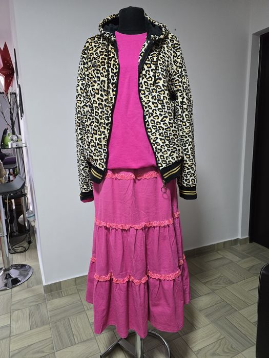 Hanorac fucsia, model din bumbac premium